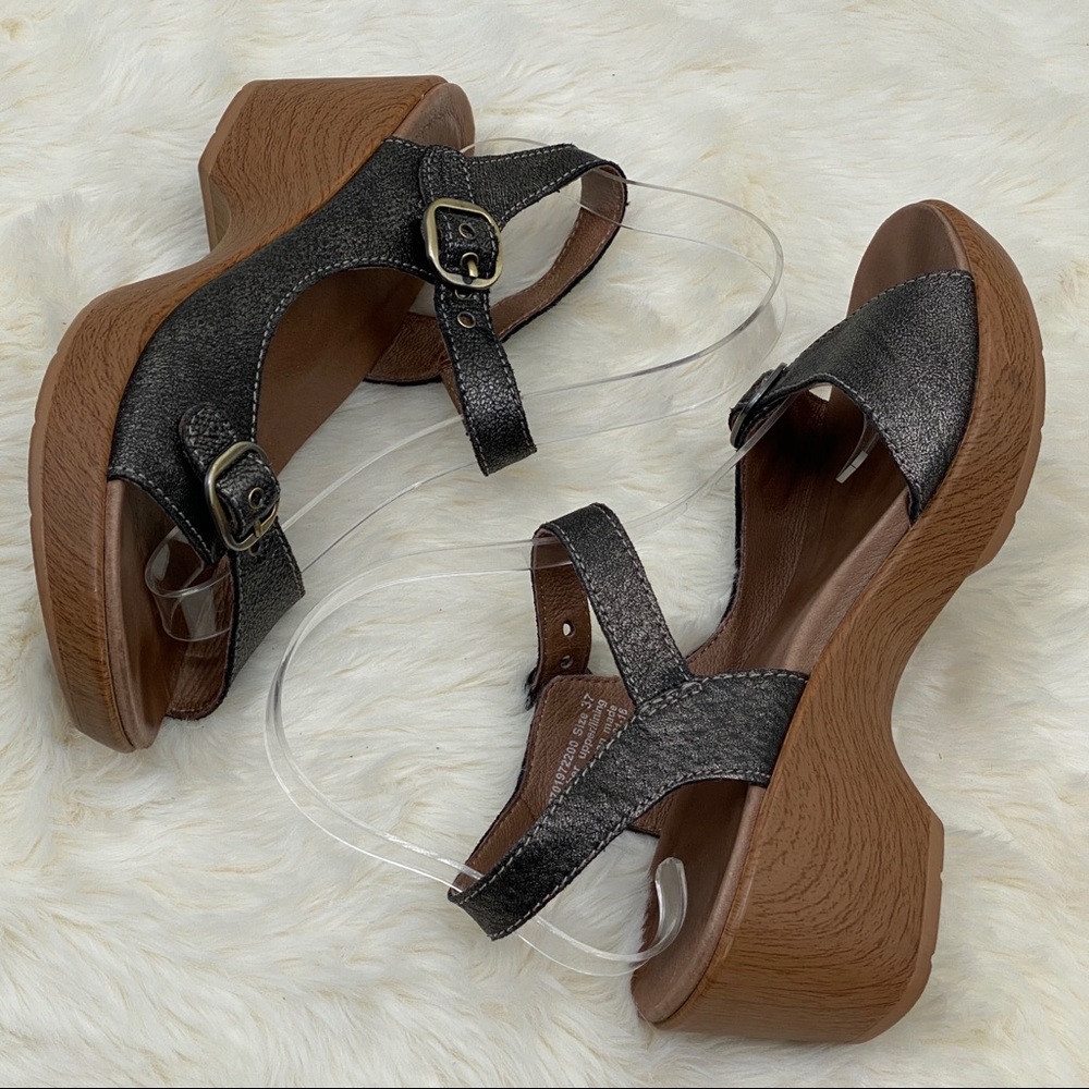 DANSKO Weathered Dark Nickel Strappy Clog Sandals - Picture 4 of 9